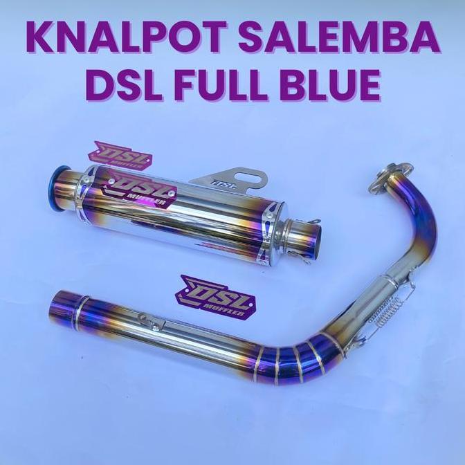 KNALPOT SALEMBA FULL BLUE EDITION ORIGINAL DSL MUFFLER PNP FULLSET SLINCER LEHERAN UNTUK MOTOR AEROX