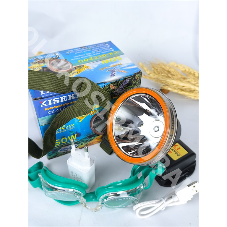 BARU Senter Kepala Selam KISEKI CK-GLC200 50W 4800mAh / SENTER KEPALA MENYELAM CK-GLC200 HEADLAMP DI