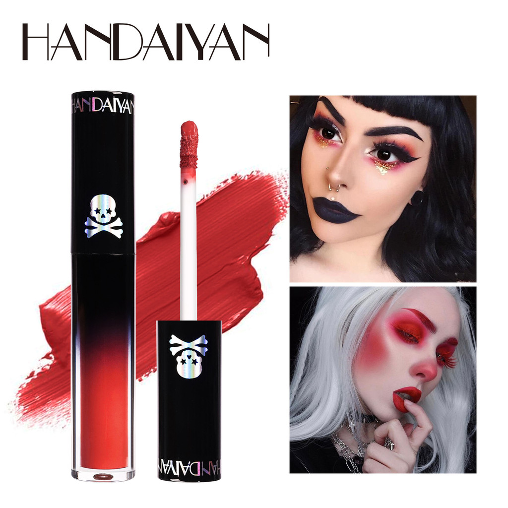 Han Daiyan handaiyan gaya gothic baru matte lip gloss gaya Eropa dan Amerika gelap lip gloss Hallowe
