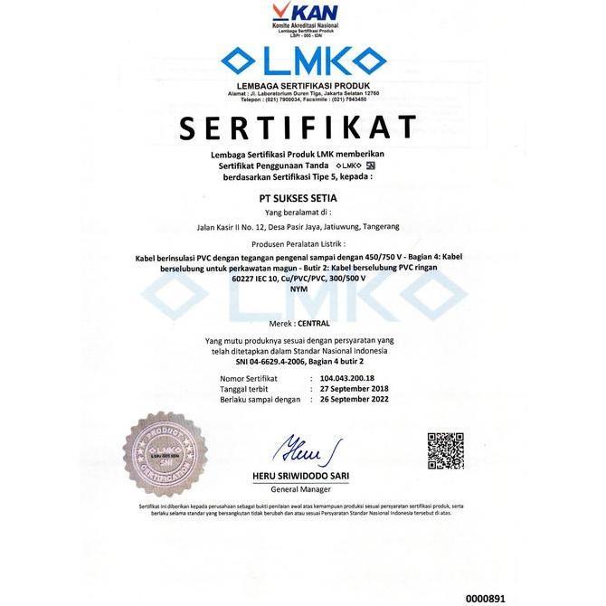 SNI CENTRAL KABEL NYM 4x2.5 500V Meteran( Kabel Engkel Putih NYM 4X2,5 NYM 4x2.5mm NYM 4x2,5mm )