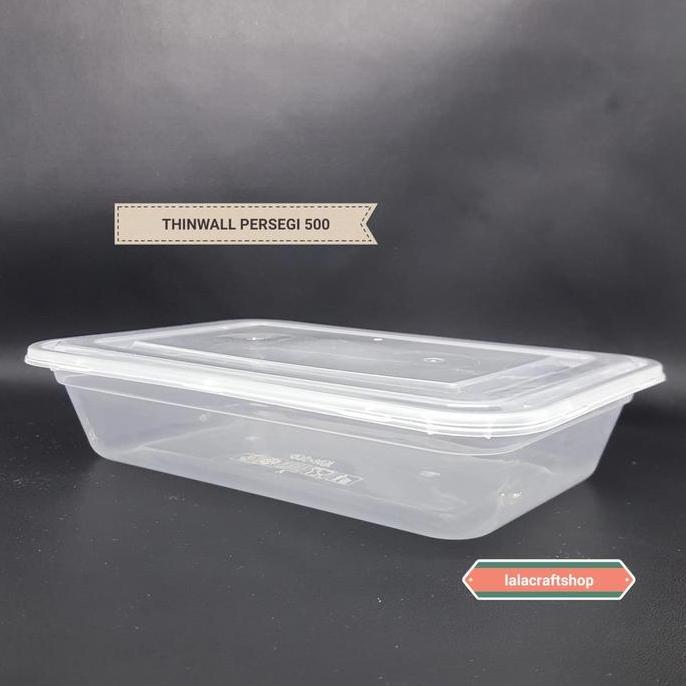 New- KOTAK PLASTIK GABY 500 ML/ THINWALL KOTAK 500 ML/pack 25 pcs