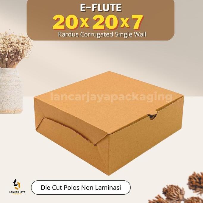 New- E-FLUTE Box Kardus Corrugated Kotak Nasi Packaging Hampers 20x20x7 cm