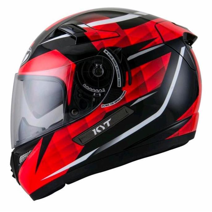 HELM KYT K2 RIDER DIAMOND BLAK/RED_DOUBLE VISOR