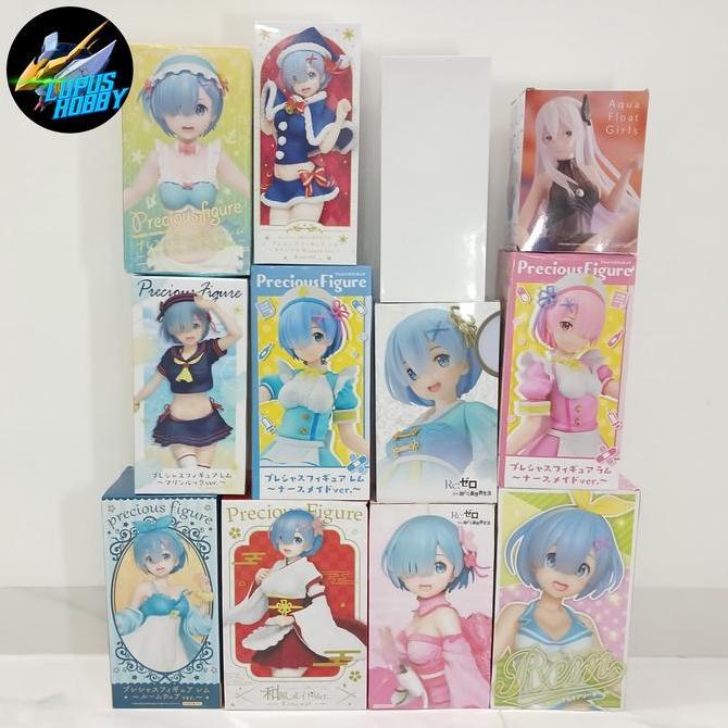 Re:zero figure taito precious ram rem emilia echidna rezero maid santa swimsuit miko nurse cheerlead