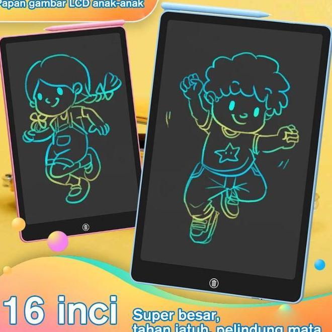Writing Tablet Lcd 16 Inch Warna Drawing Tablet Papan Tulis Anak