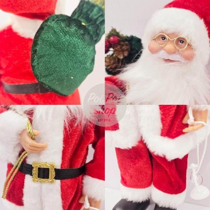 Ready stock] Patung Santa Natal 30cm Polos Figur Boneka Santaclaus Premium Sinterklas Christmas Hadi