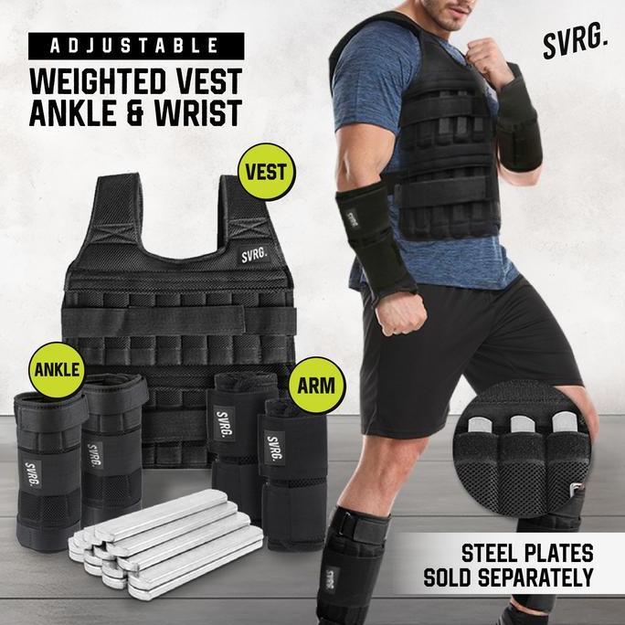 naviqorps - svarga adjustable weighted vest rompi beban wrist & ankle weight