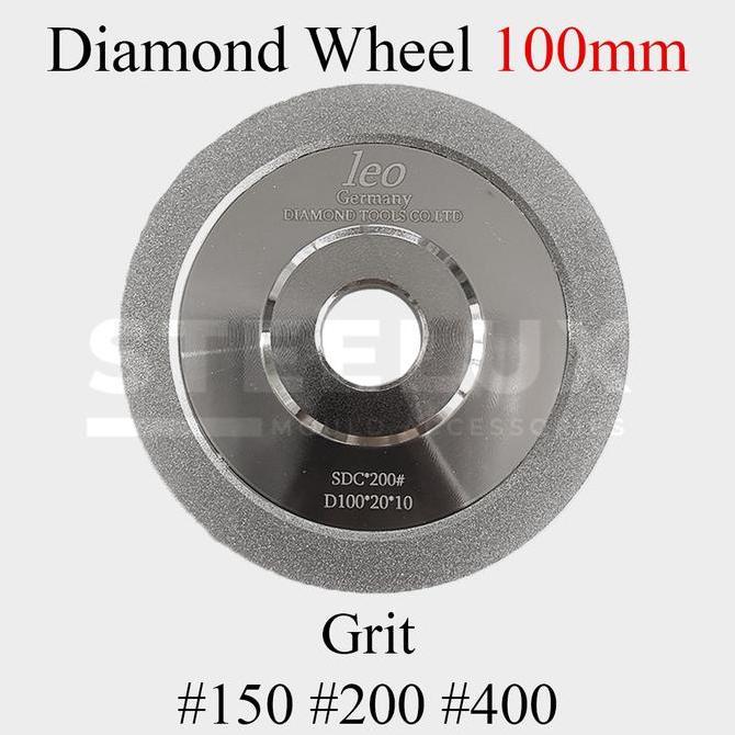 Gerinda Diamond Wheel Flat 100mm Grit #200 #400 Grade Batu Asah Intan 100x20x10x10 100 mm Daimon Whe