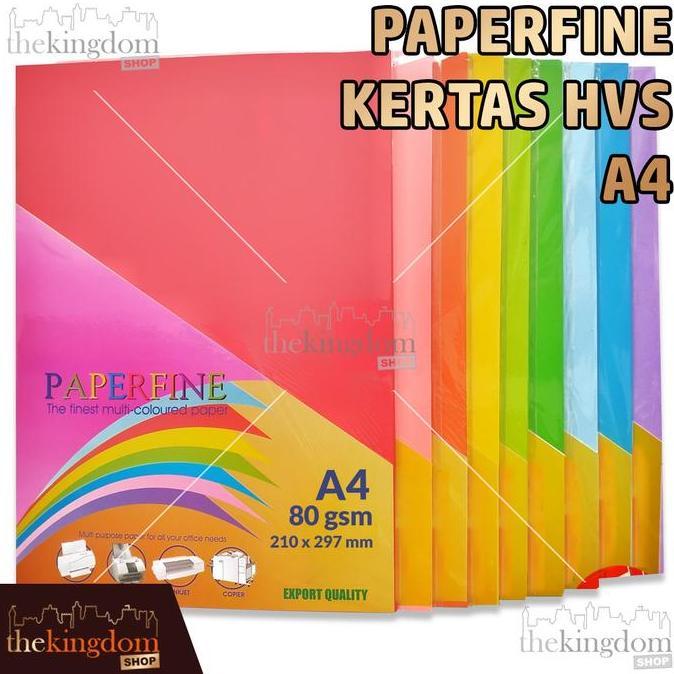 Paperfine Kertas Hvs Warna A4 Isi 500 Lembar Merah Sekolah