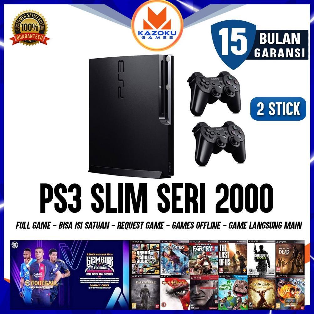 PS3 SLIM CFW  SERI 2000/3000  TERBARU 160-500GB FREE REQ GAME TERMURAH 2 STIK OP