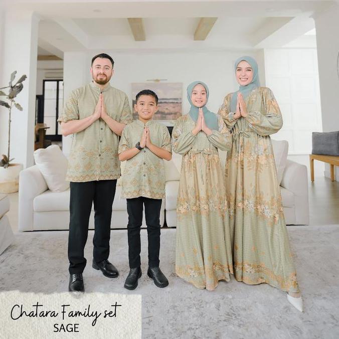 NEW HIJABWANITACANTIK - CHATARA SAGE SERIES FAMILY SET | SARIMBIT LEBARAN ORI