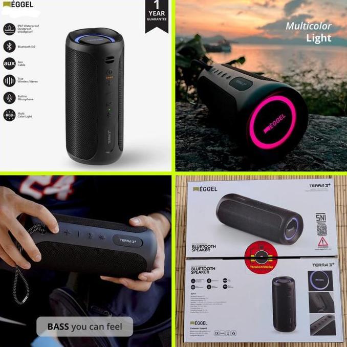 NEW Eggel Terra 3 Plus S 3plus 3+ S Bluetooth speaker waterproof ip67 RGB ligh