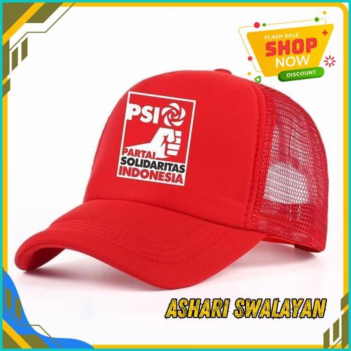 TOPI TRUCKER JARING PARTAI SOLIDARITAS INDONESIA PSI POLITIK PEMILU COSTUM LOKAL INDONESIA
