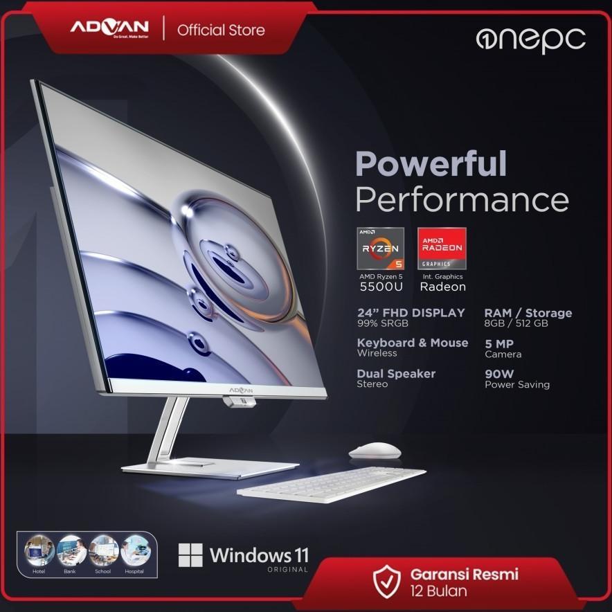 Advan All In One PC AIO OnePC AMD Ryzen 5 5500U i3 gen 12 i5 gen 12 Windows 11