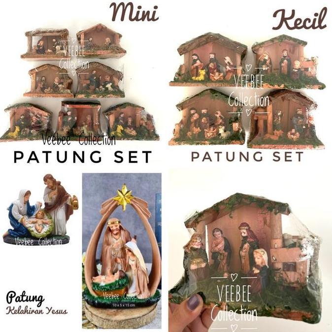 "'''] Patung kelahiran yesus fiber kecil/ Diorama /patung yesus hiasan pohon