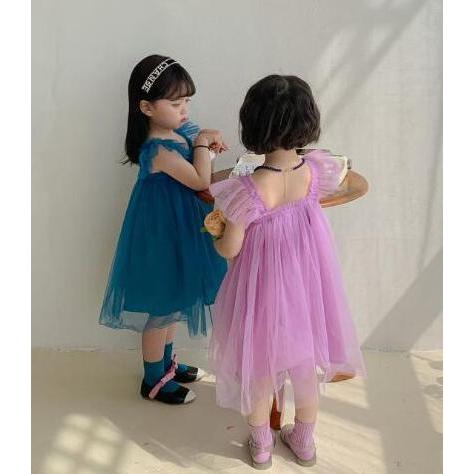New- 0-5th DRESS anak pesta TUTU KOREA IMPORT- Baju Baby Bayi Anak Gaun Tile Tulle Pesta Elegan Bali