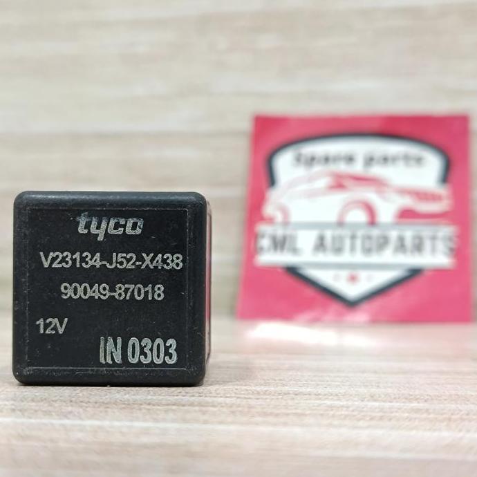 Relay Tyco V23134-J52-X438 Kaki 4 12 Volt Hitam 90049-87018 BARU