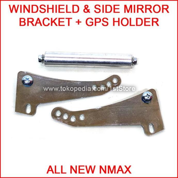 Bracket Windshield Spion + Gps All New Nmax 2020 2021 Breket Serpo X3