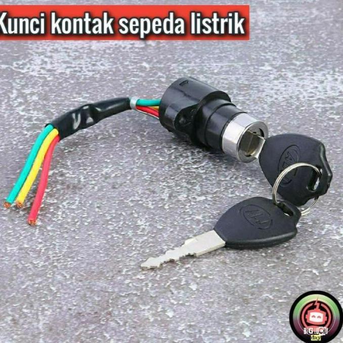 Kunci kontak sepeda listrik universal 3 kabel sparepart selis