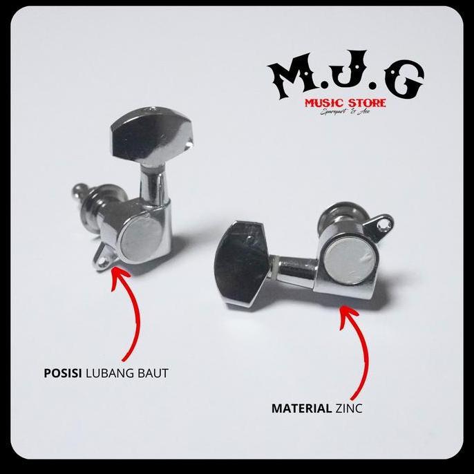 Dryer Puteran Gitar Akustik Elektrik 3R 3L Chrome No Marvel Gotoh Cort