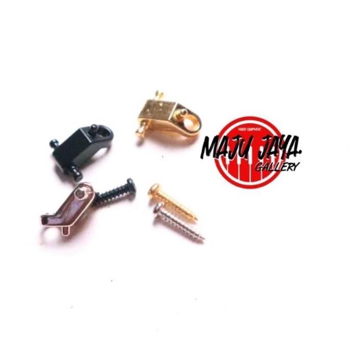 String Retainer Neck Gitar Stratocaster Telecaster Fender Style Chrome Hitam Gold