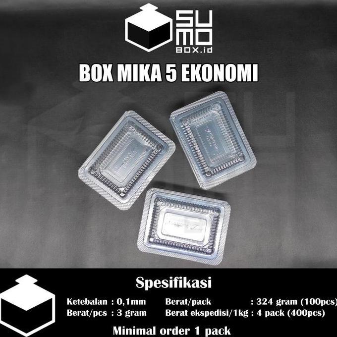 New- Box mika isi 100pcs box ukuran 5 ekonomi / Kotak kue nasi ukuran kecil