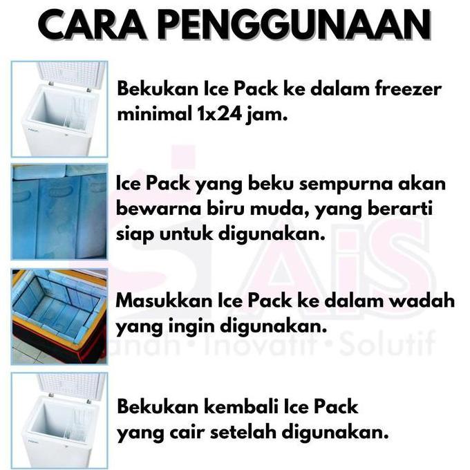 Promo Ice Pack Kotak 850Gr  Ice Pack Medium 22X15Cm Ice Pack Blue Pengganti Dry Ice Pengganti Es Bat