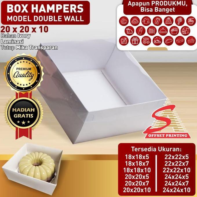 +++++] Box Pudding/Dus Spiku/Box Kue/Dus Kue Doublewall 20x20x10