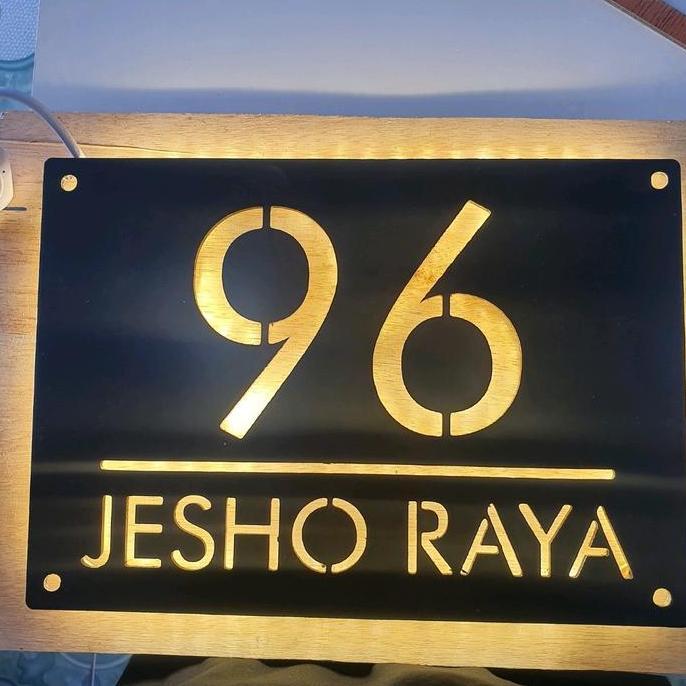 nomor rumah acp Led custom papan nomor rumah lampu custom tulisan CO