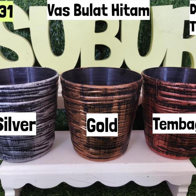>*>*>*>*] Vas Bunga PLastik Hitam / Pot Bunga Plastik Hitam Emas