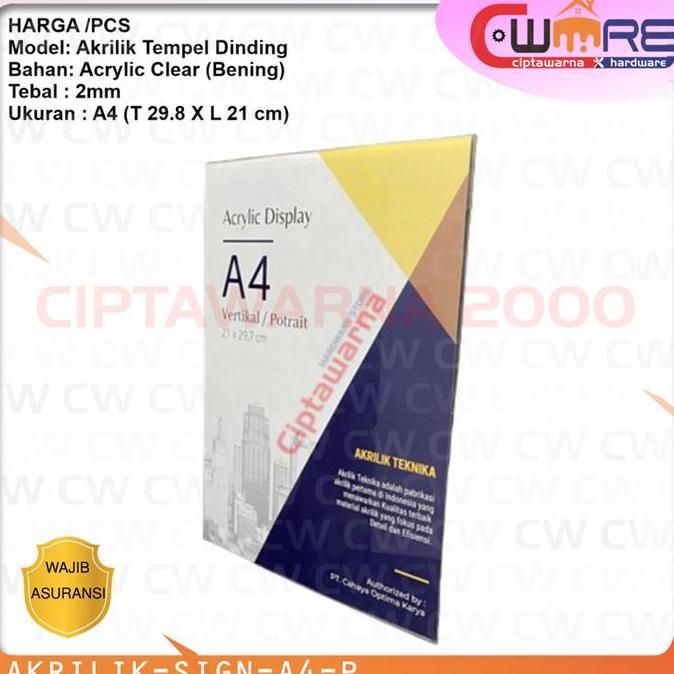 ] TEMPAT BROSUR AKRILIK TEMPEL SIGN HOLDER AKRILIK A4