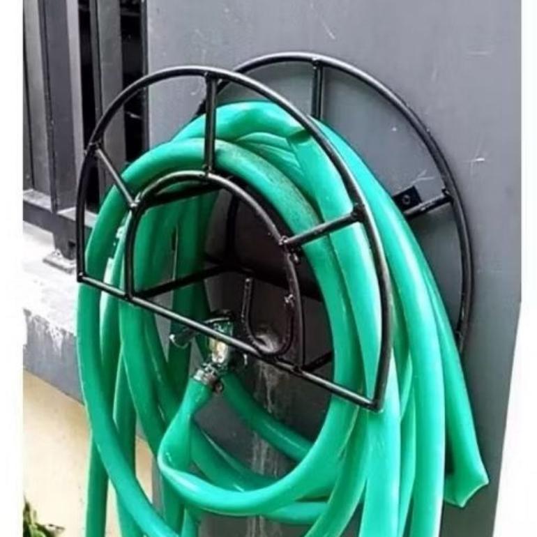 Promo Cod KfGantungan Selang Taman Dinding Besi Rak Gulung Selang Air Taman Outdoor Serbaguna 