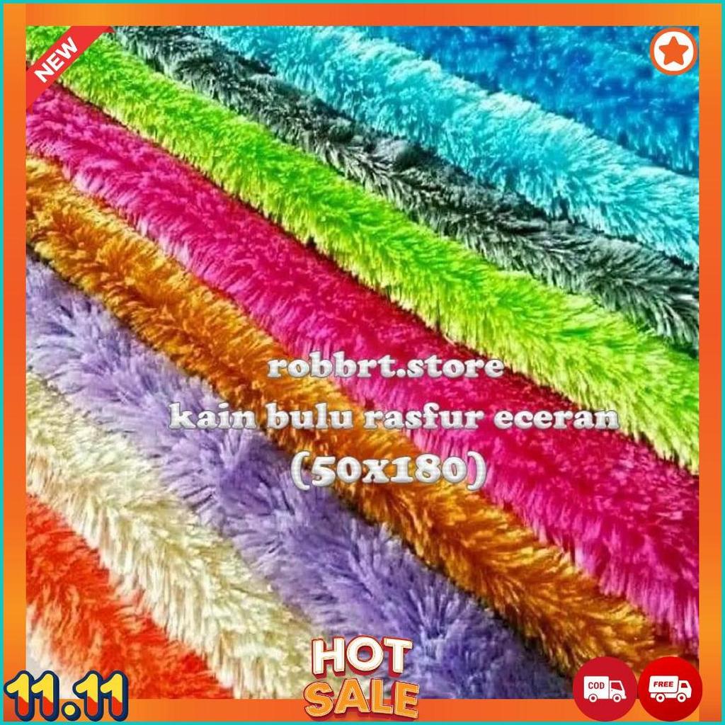 Kain Bulu Rasfur Meteran (50X180) Kualitas Premium /Kain Rasfur/Kain Bulu Cod