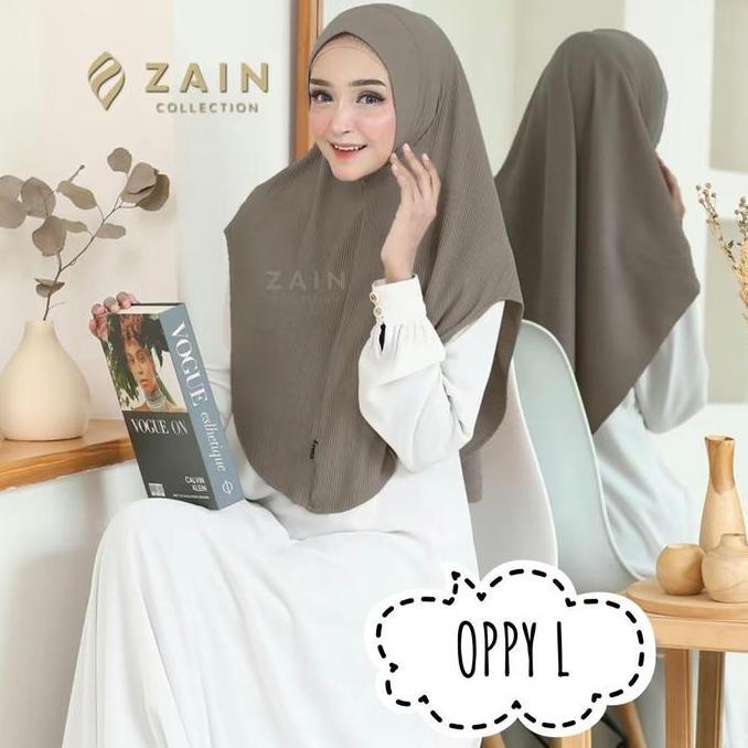 ZAIN - Hijab OPPY Plisket L Best Seller  Kerudung  Bergo instan  Nyaman Muslim Instan