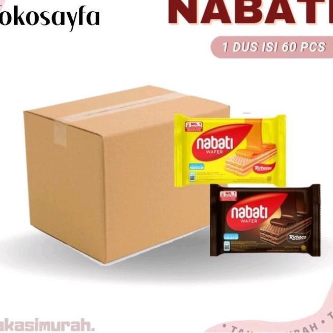 Wafer Nabati 1 Karton Isi 60 Pcs Coklat Atau Keju.