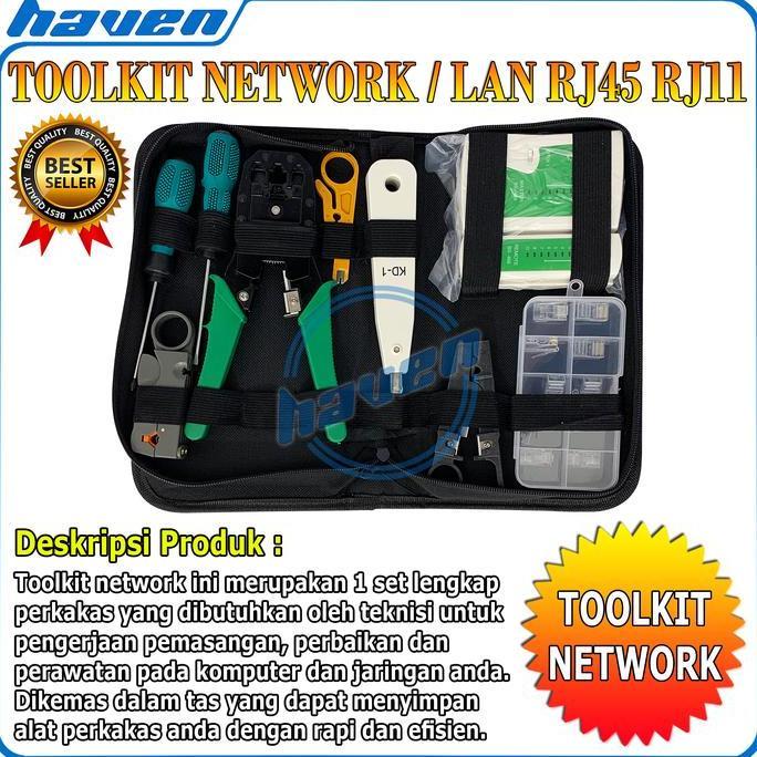 LAN TESTER TOOLKIT NETWORK REPAIR 8 IN 1 / TOOLKIT NETWORK 8IN1 TOOL KIT SET TESTER LAN RJ45 / LAN T