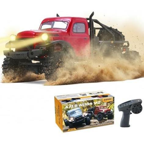 EAZYRC FMS Atlas 6x6 1/18 RC Crawler RTR- Waterproof Rock Crawler 6x6 All-Wheel Drive LED Lights