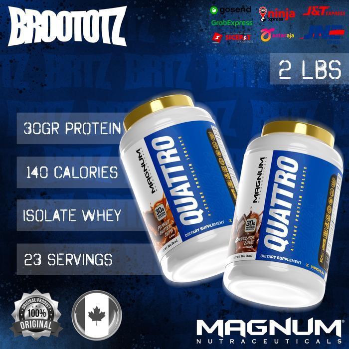 MAGNUM Quattro Isolate Whey Protein 23 Servings 2Lbs Whey Protein Isolate Shake Powder Suplemen Gym 