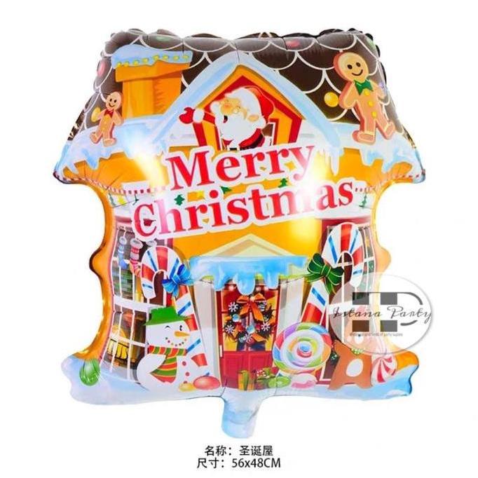 ] Balon Foil Rumah / Balon Natal / Balon Xmas House