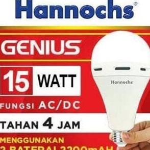 Hannochs Genius Lampu Emergency Hannochs Bohlam LED Bulb Hannochs 15W Lampu emergency