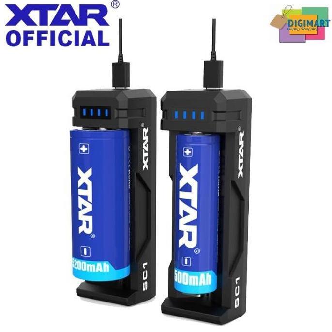 Xtar Sc1 Charger Baterai 1 Slot For Li-Ion 18650 18700 20700 26650