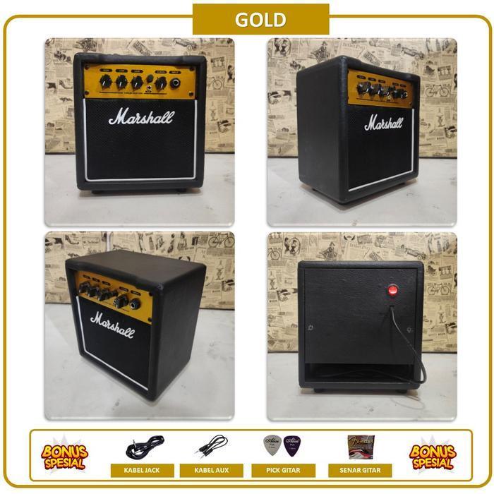 Ampli Gitar & Bass 5" Bluetooth 2 Input Ada Delay Distorsi Bonus Kabel Jack & Pick Gitar & Aux Origi