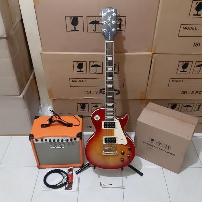 Paket Gitar Gibson Les Paul - Bonus Ampli & Kabel Jack