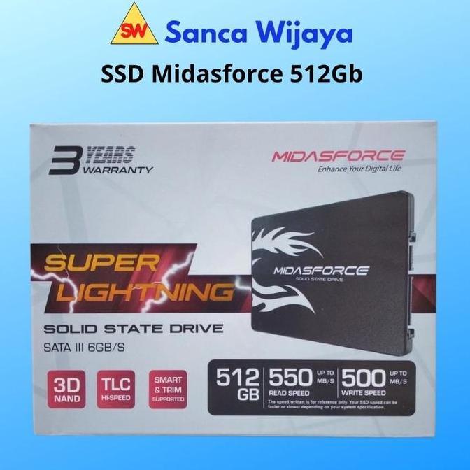 TERMURAH - SSD 512 GB MIDASFORCE SATA 3 6GB- SUPER LIGHTNING