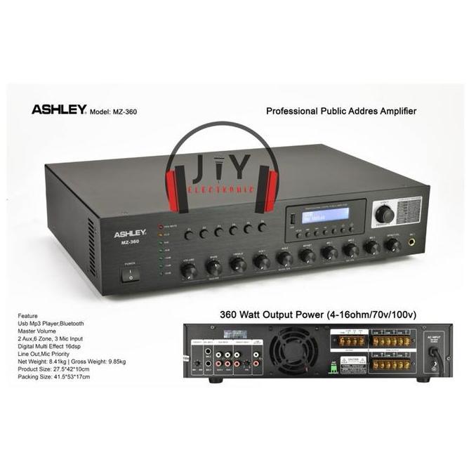 Amplifier Ampli Ashley MZ-360 MZ 360 MZ360 Professional Public Address