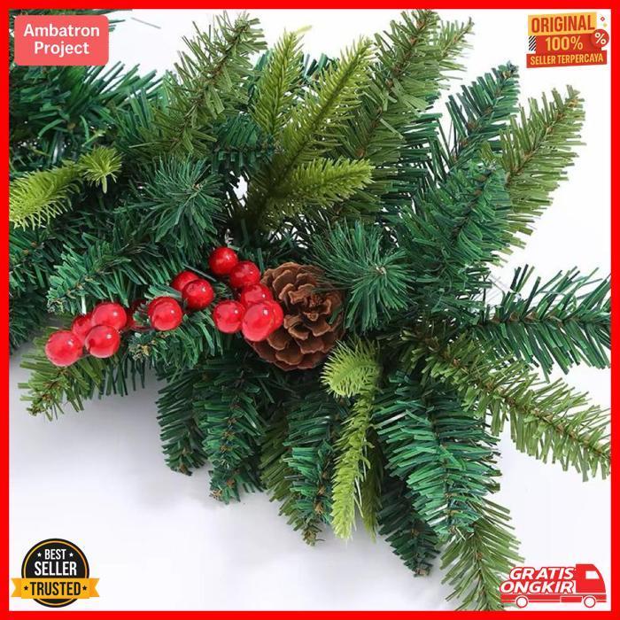 Premium Ready Stok Garland Natal Panjang Dengan Hiasan Garland Dengan Aksesoris Tebal Lebar Untuk De