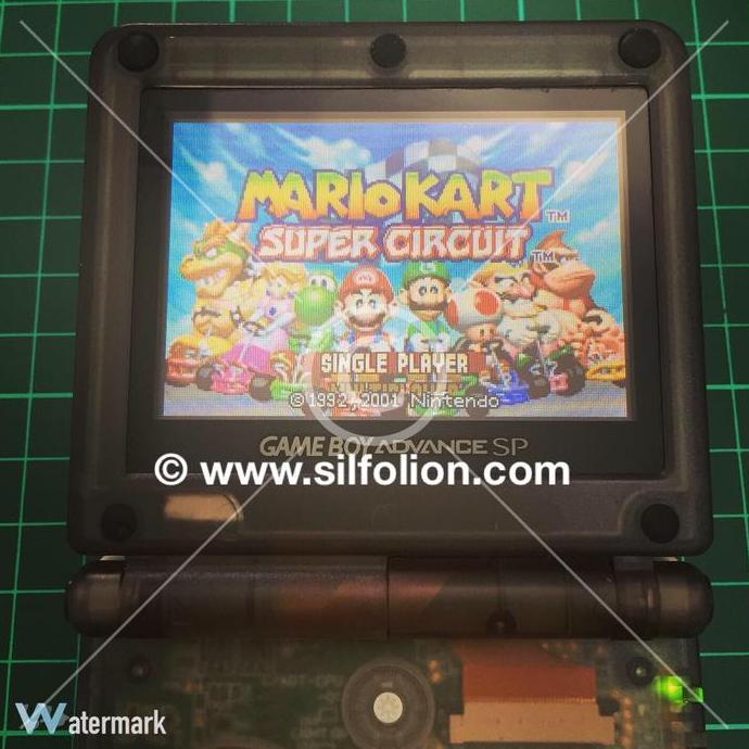 Gameboy Advance SP 101 Custom Clear Black Frosted Nintendo Retro GBA SP