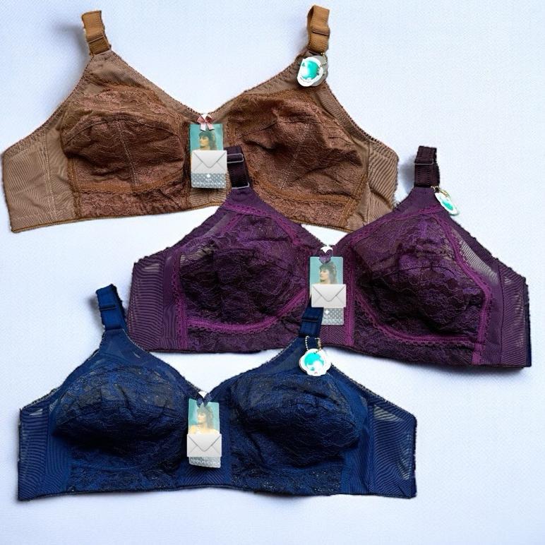 3 Pcs Beha Shireen Sister Bh tanpa Busa Tanpa Kawat Burkat Kaitan 3
