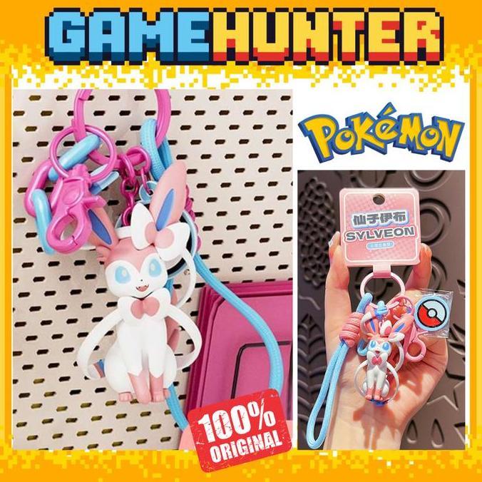 Pokemon Keychain Original Series Figure / Gantungan Kunci Pokemon Original - Sylveon Keychain
