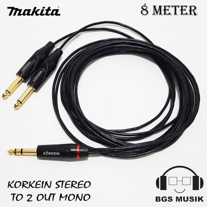 Kabel Jack Stereo To 2 Jack Mono 8M